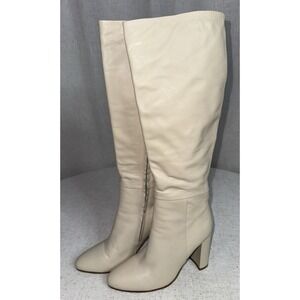 Revolve Tony Bianco Bellez Women's 7.5 Boots Leather Heeled Vanilla Venice Cream